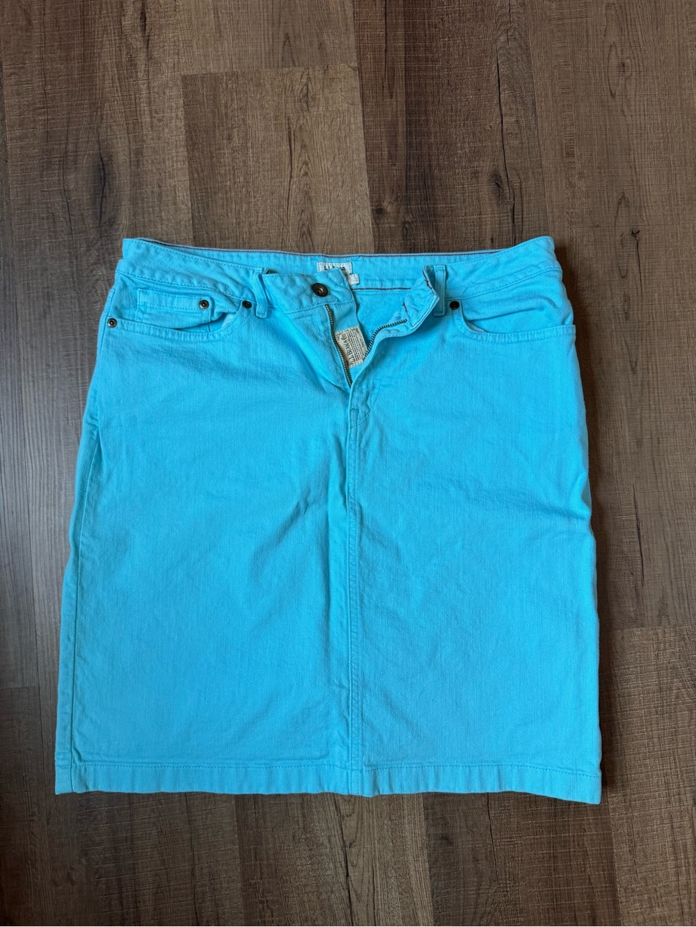L.L. Bean Turquoise Blue Cotton Skirt